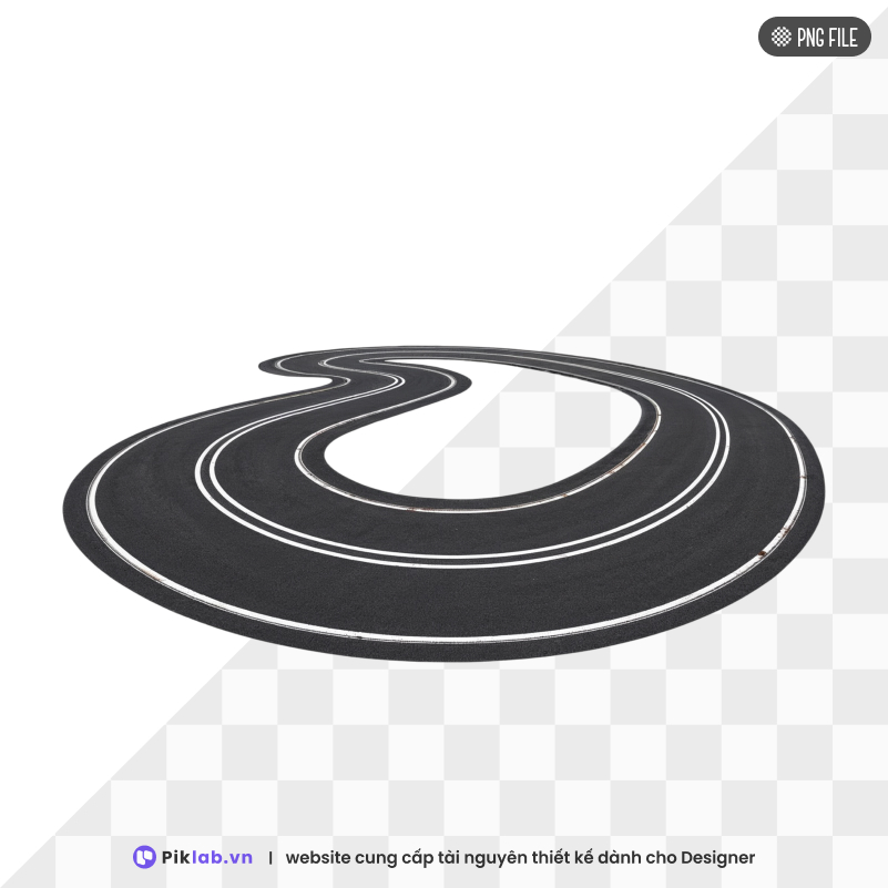 Design resource curved roadways isolated on transparent background PNG con đường uốn lượn